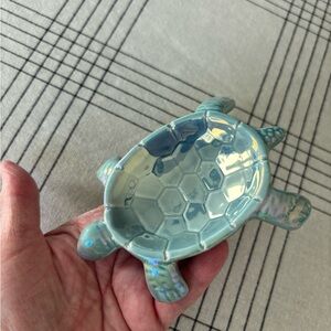 Iridescent Decorative Turtle trinket holder.